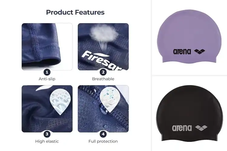 Detailed view of Best Comfortable Swim Caps