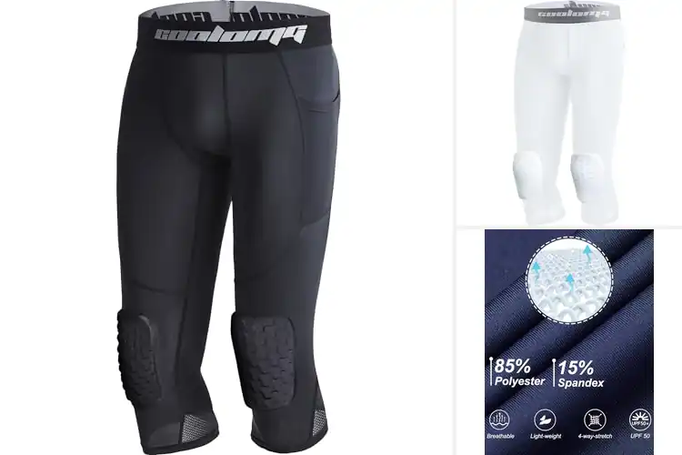 Detailed view of Best Compression Leggings With Knee Pads For Boys
