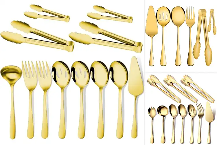 Detailed view of Best Gold Finish Serving Utensils