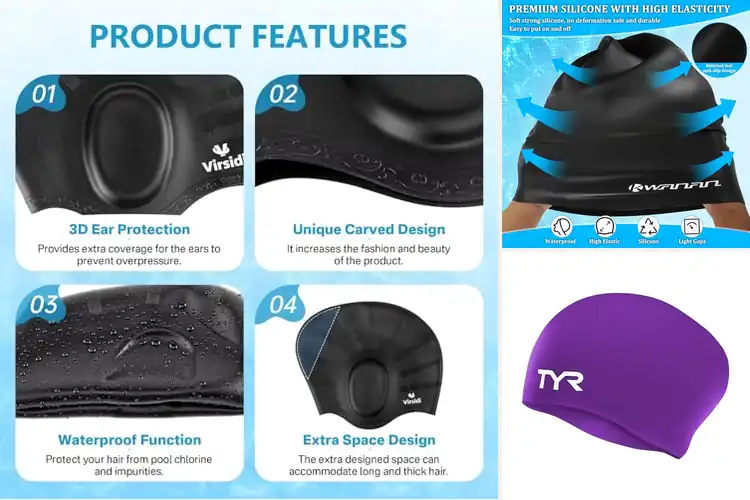 Detailed view of Best Hair Protecting Swim Caps For Thick Hair