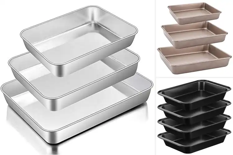 Detailed view of Best Sized Rectangular Baking Pan Set