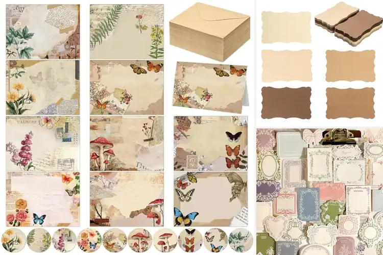 Detailed view of Best Vintage Blank Note Cards